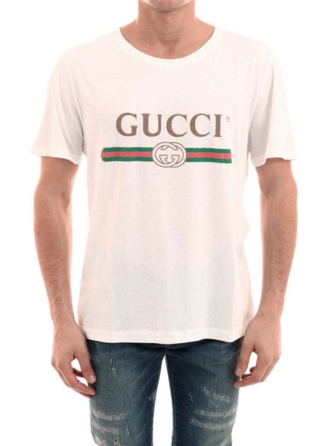 white gucci t-shirt logo|gucci t shirt men white.